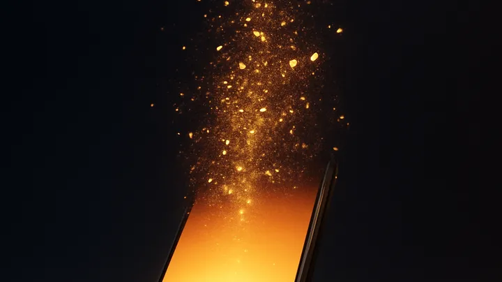 SOUL777 COM Modern phone with glowing screen